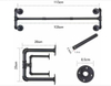 Industrial Pipe Clothes Rack, Heavy Duty Wall Mounted Black Iron Garment Rack