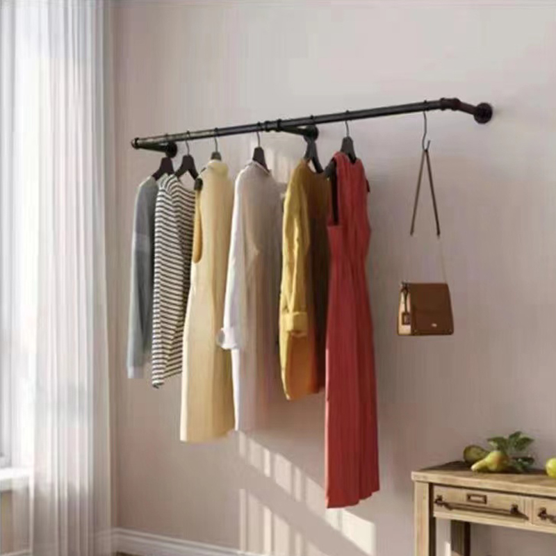Industrial Pipe Wall Mounted Garment Rack