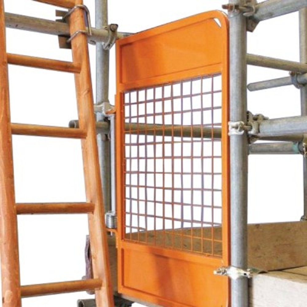 Scaffolding safety protective door
