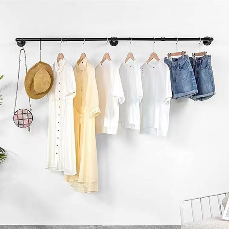 Industrial Pipe Wall Mounted Garment Rack