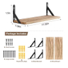 2 Pack Wooden Wall Shelves